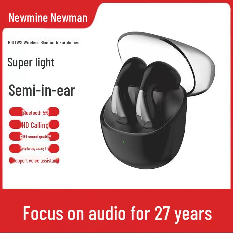 

Newmine H61 TWS Wireless Bluetooth Semi-in-ear Earbuds
