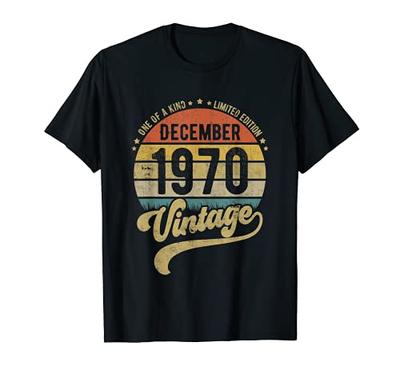 Reto Vintage 50. Geburtstag T-Shirt, Geboren im Dezember 1970, Geschenk T-Shirt