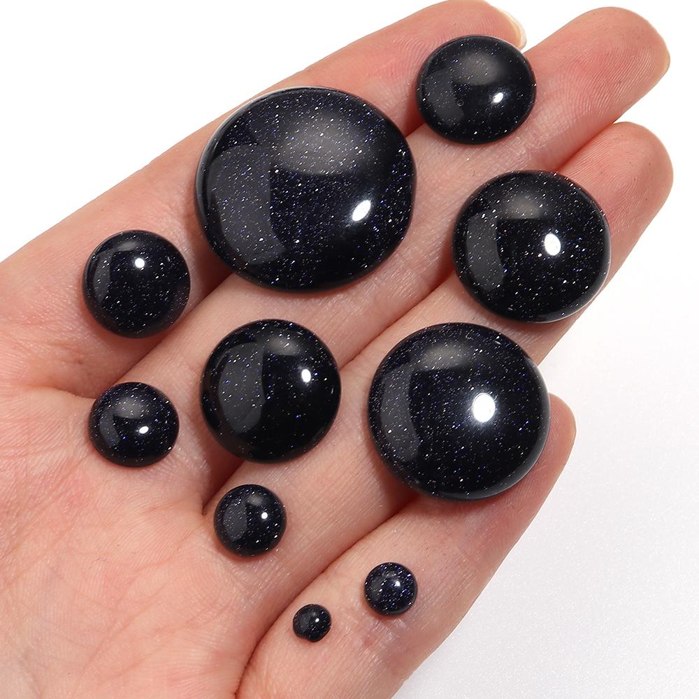 5-10 Stück Naturstein Cabochon Schwarzer Sandstein Rund Flachboden Cabochon Perlen Zur Schmuckherstellung DIY Ring Anhänger Zubehör