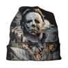 Michael Myers Knives Halloween Scary Movie Bonnet Beanie Knitted Hat Unisex Women Cool Winter Warm Skullies Beanies Cap for Ski