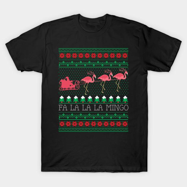 Men Black Print T-shirt Funny Flamingo Santa Reindeer Flamingo Ugly Christmas Sweater No-Cut Transfer Paper Print Cotton Tshirt 3XL чёрный