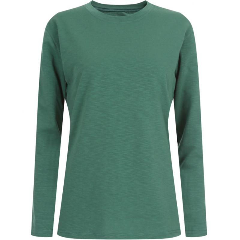 Shop Women CoTTon Span Daily Plain Long Sleeve T shirT Black Dai Wsh 20325
