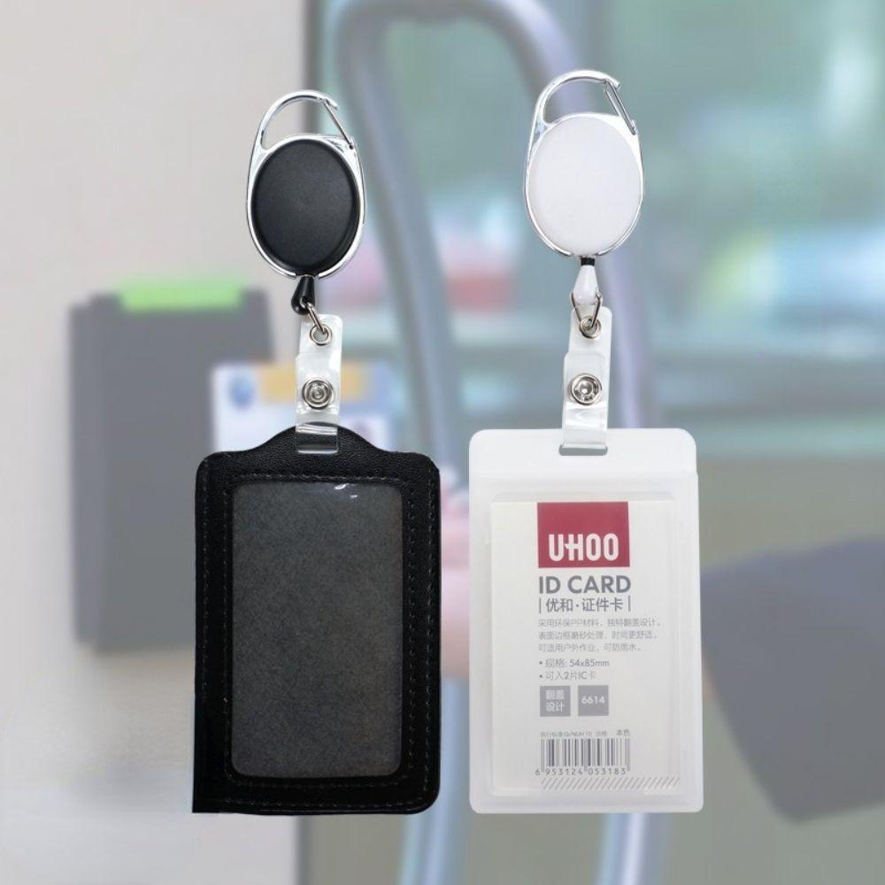 Tag ID Card Reel Retract Telescopic Carabiner Keychain Badge Reel Clip Easy Pull Buckle Card Holder