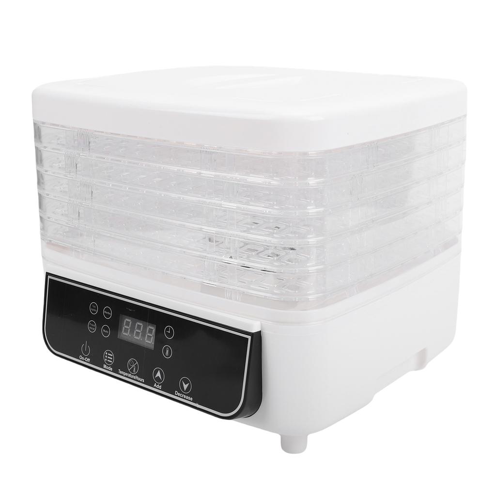 Food Dehydrator 160W Touch Control Adjustable Temperature Timer 6 Tray Electric Food Dryer Machine for Meat Fruit