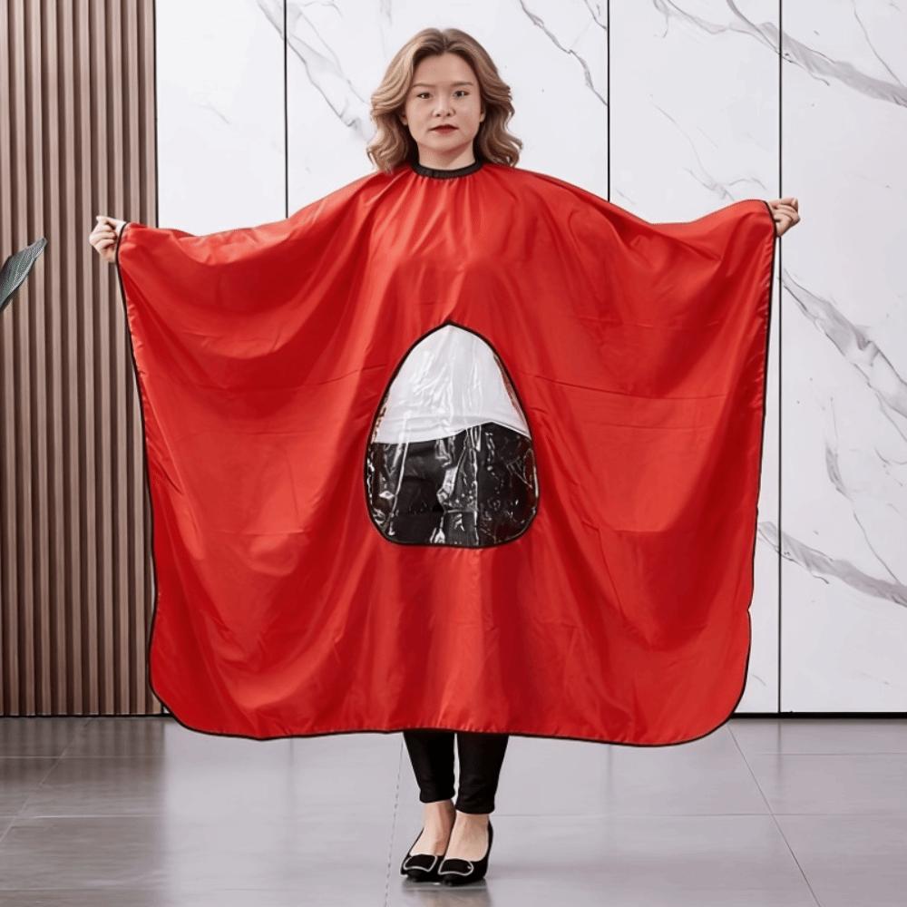 Adjustable Buckle Straps Transparent Window Visible Apron Hairdressing Gown Cape Home Use