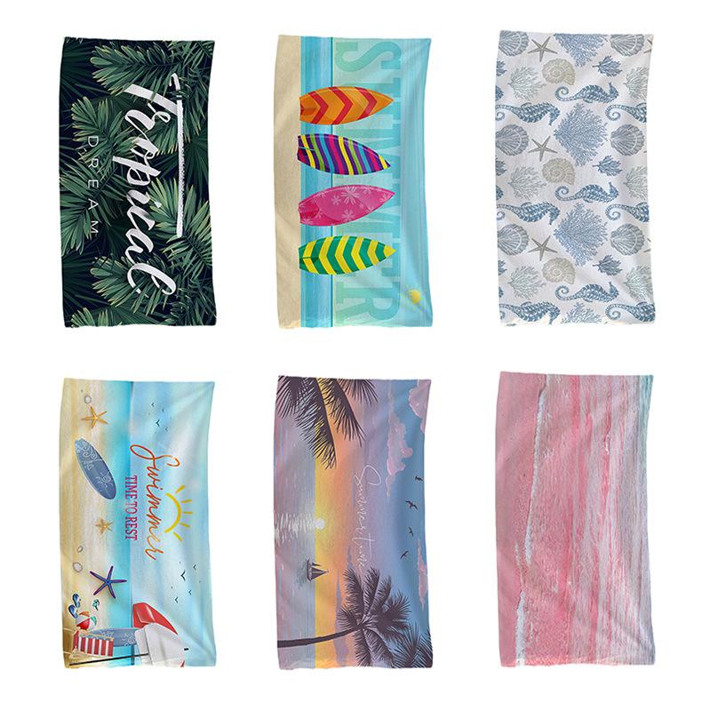 Beach Vacation Sun Protection Beach TowelPortable Floor MatSwimming Quick-drying Towel Women's Printed Bath Towel