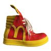 Red and Yellow Color Match Mens High Top Sneakers Shoes Flat Platform Height Increasing Big Size Trendy Fashion Cool Booties
