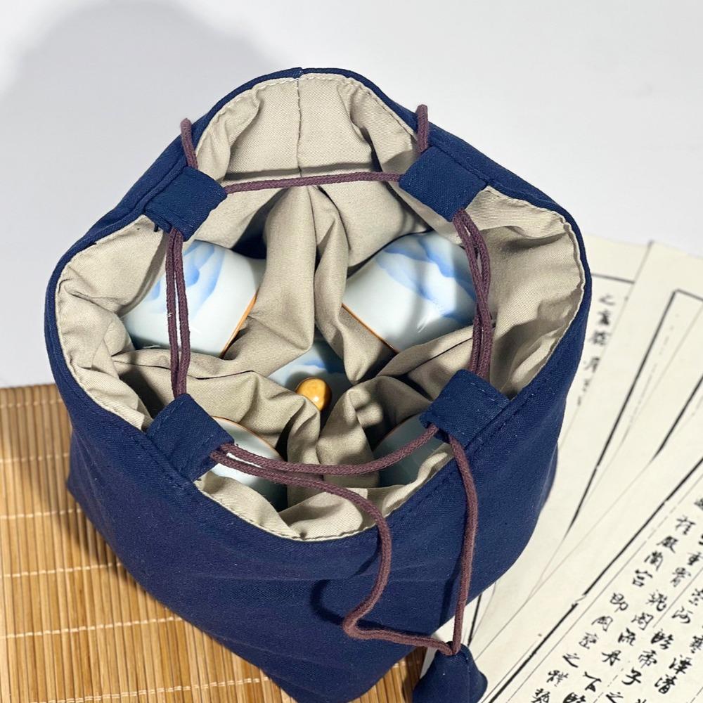 Tea Ceremony Accessories Tea Set Organizer Bag Embroidered Teaware Storage Bag Brocade Bag Unisex