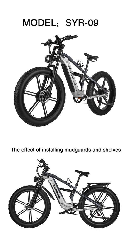2026 Nuova E-Bike Nathaniel SYR09 2000W 48V 20Ah Ruote Grasse 26" Consegna Rapida UE
