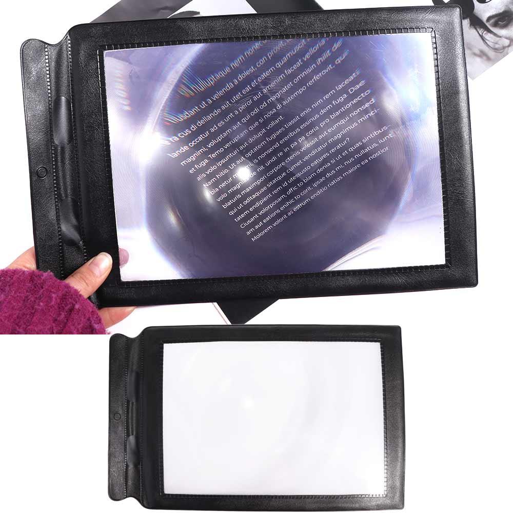 A4 Lenses Magnifying Glass 3X Loupe Science Tool Large Sheet Magnifier  Reading Newspaper