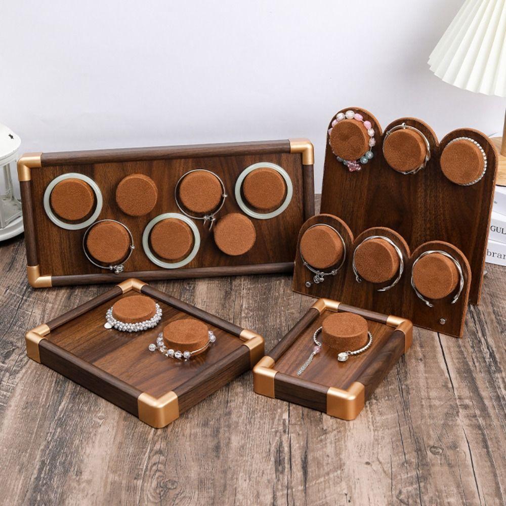 Organizer Jewelry Display Stand Walnut Wood Bracelet Display Rack Durable Hand Jewelry Holder  Gift