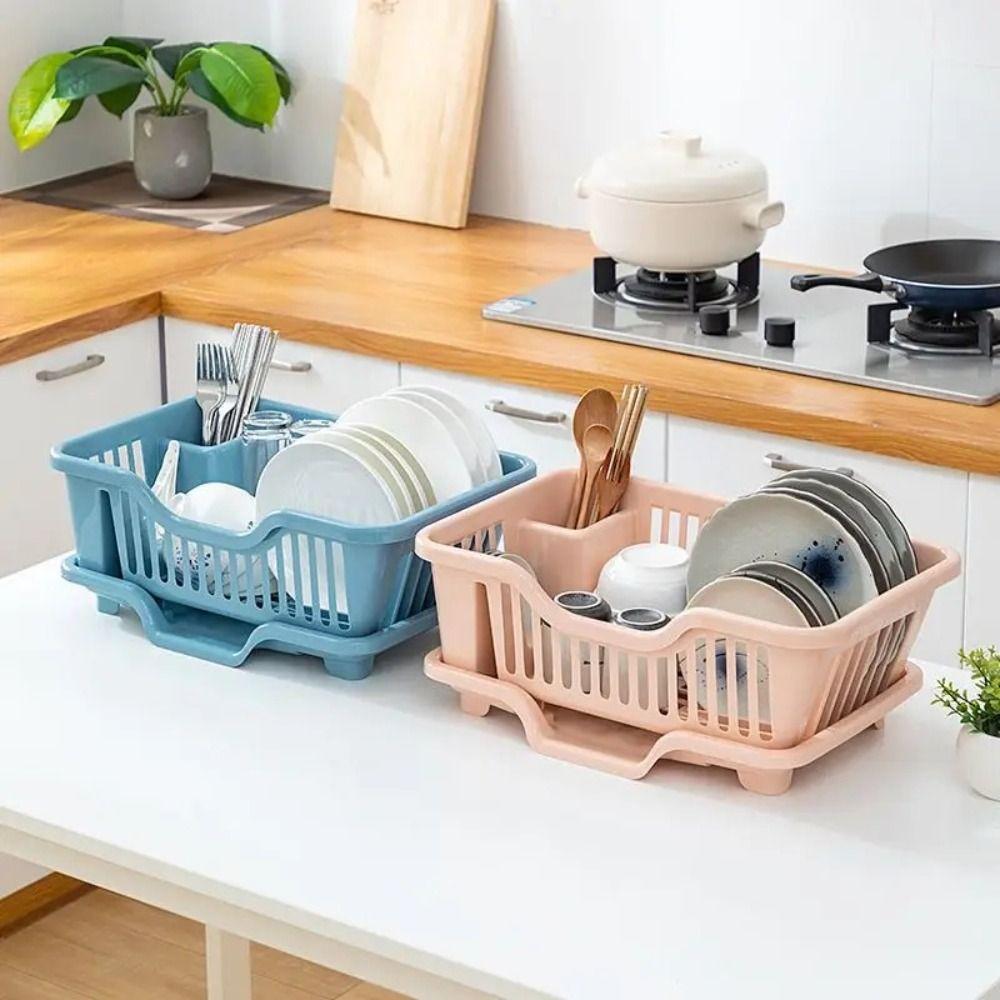 Durable Dish Drying Rack Square Storage Basket Drain Board Utensils Drainer Rack  Chopsticks