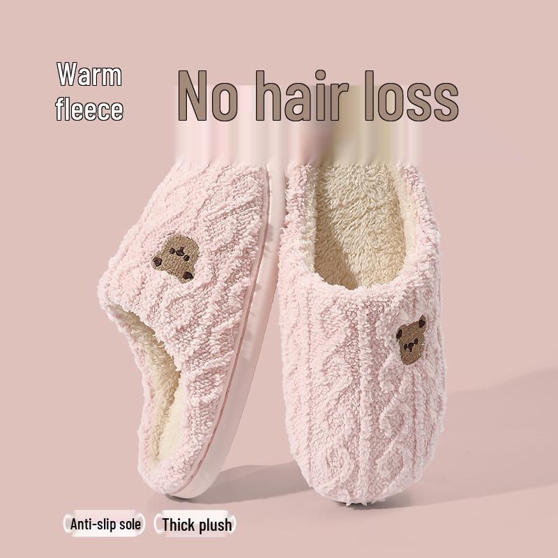 Warm Cartoon Cotton Slippers - Non-Slip Soft Sole for Women & Men, Perfect for Home This Autumn and Winter