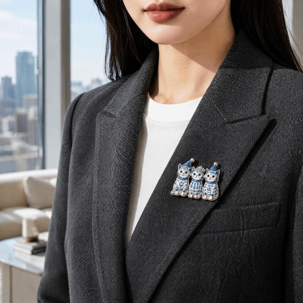 Alloy Lapel Pin Cat Shape Decor Pin Cute Clothing Pin Women Outfit