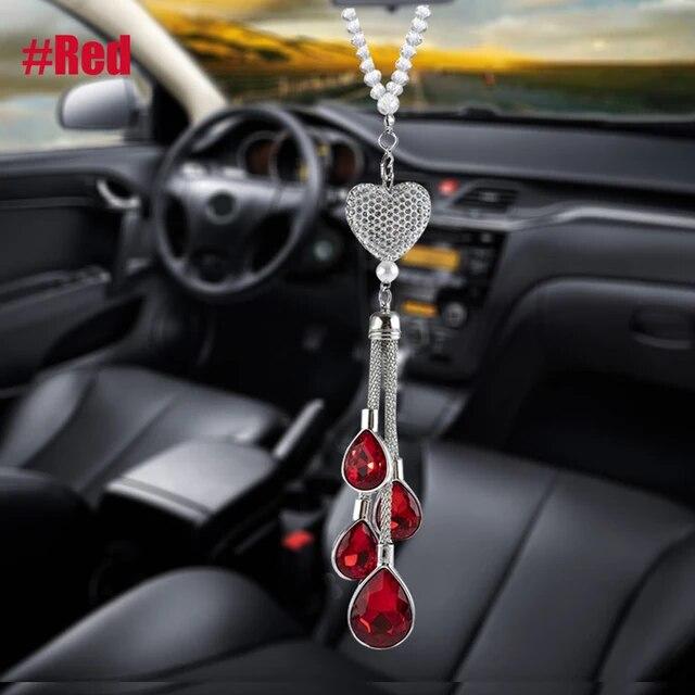 Rearview Mirror Ornaments Bling Car Mirror Hanging Accessories Car Decorations for Women Cute Car Decor Car Bling Accessories