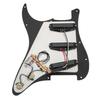 Musiclily Basic 11-lyukú ST előre szerelt koptatólemez Fender Stratocaster elektromos gitárhoz SSS Single-Coil hangszedő szettel, Fekete, 3 részes szett