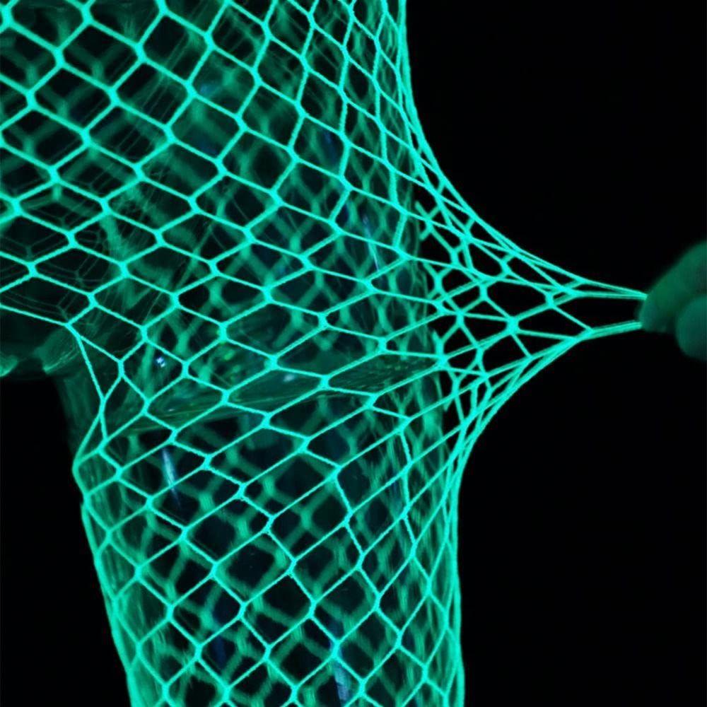 New White Stockings High Waist Glow in The Dark Fishnet Stockings Tights Luminous Fishnet Stockings