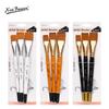 3-Piece Short Handle Nylon Art Brush Set for Watercolor and Acrylic Painting