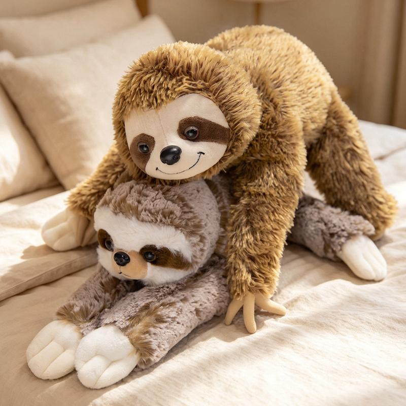 Simulation Cute Sloth Plush Doll Pillow Brown Grey Gibbon Long Arms Sloth Animal Stuffed Toy Home Decoration Gift For Children