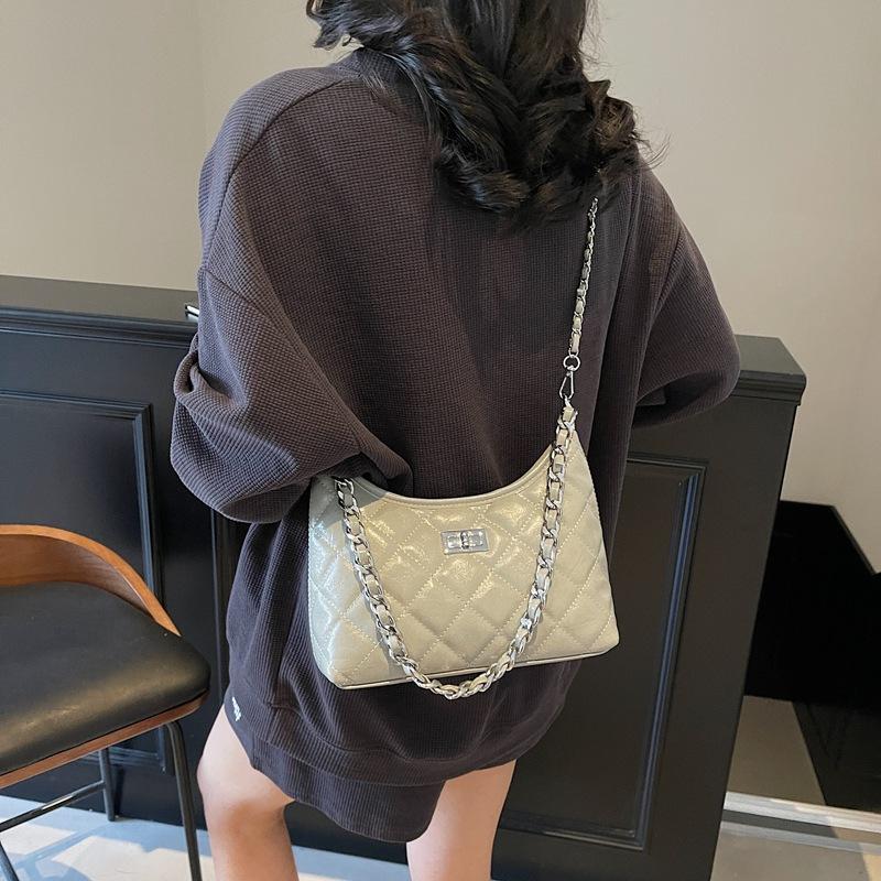 Rhombus Chain Bag Women's Spring and Summer  New Fashion Niche Shoulder Messenger Bag High-end Dumpling Bag