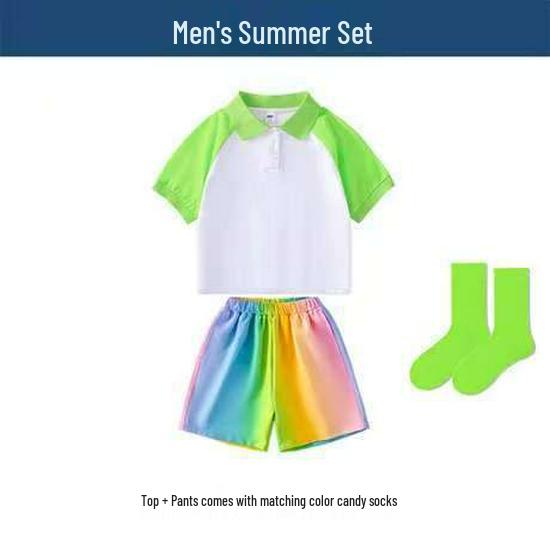 Children's Candy Color Cheerleading Outfit Set for Boys and Girls - Sports Class Uniform & Choir Clothing