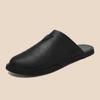 Fashion 2025 New Slip on Casual Shoes Summer Men's Sandals Outdoor Beach Leather Slippers Open-toe Flats All-match Men's Muller Shoes