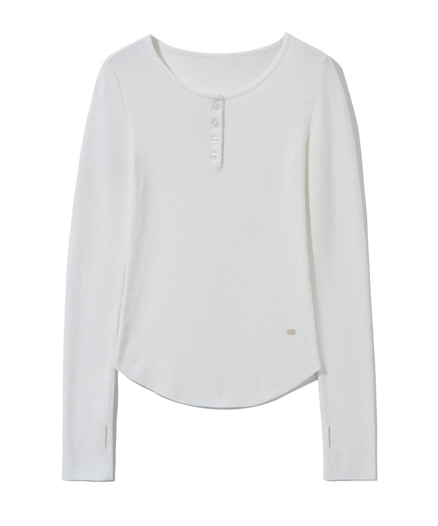 Keoseuteomeokeullagumeon Slim Henley Neck Ribbed Knit 6 Color Cowkt004