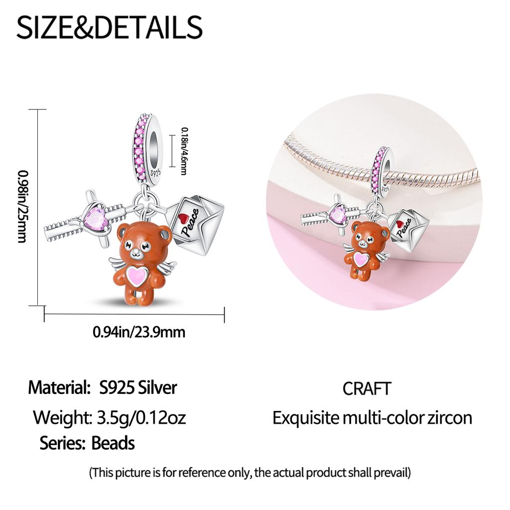 Authentic Copper Charm Bead Charms Luxury Little Bear Bead Charms Compatible With Bracelets Diy Women Making Delicate Gift