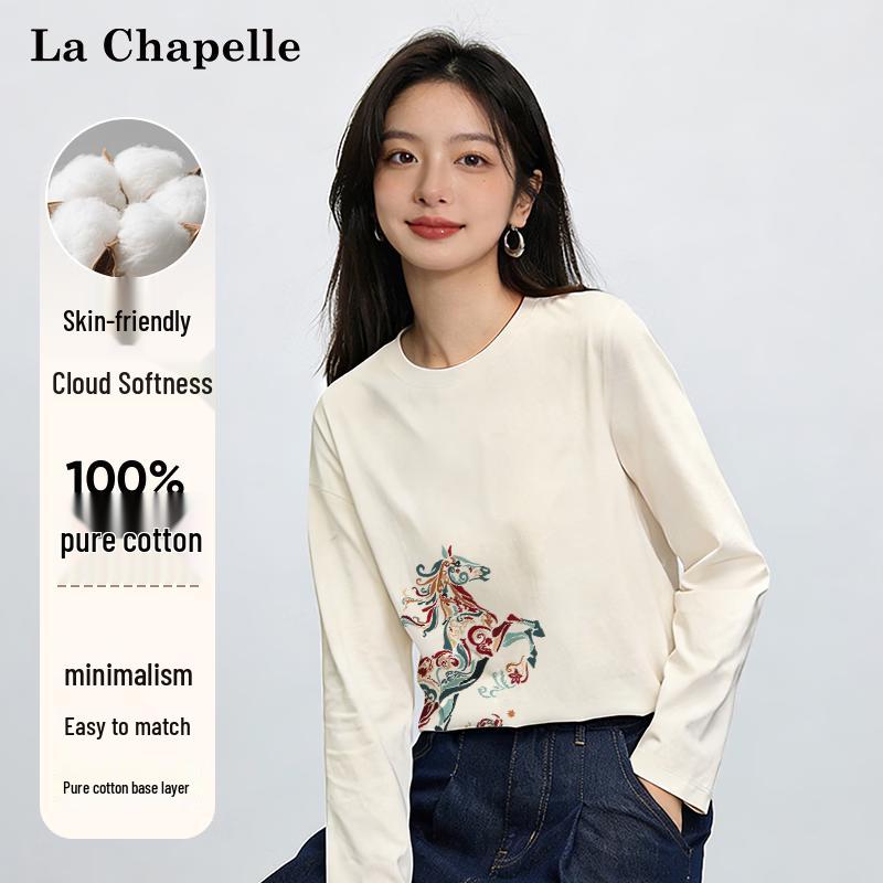 La Chapelle Women s Long Sleeve Cotton T-shirt 2XL