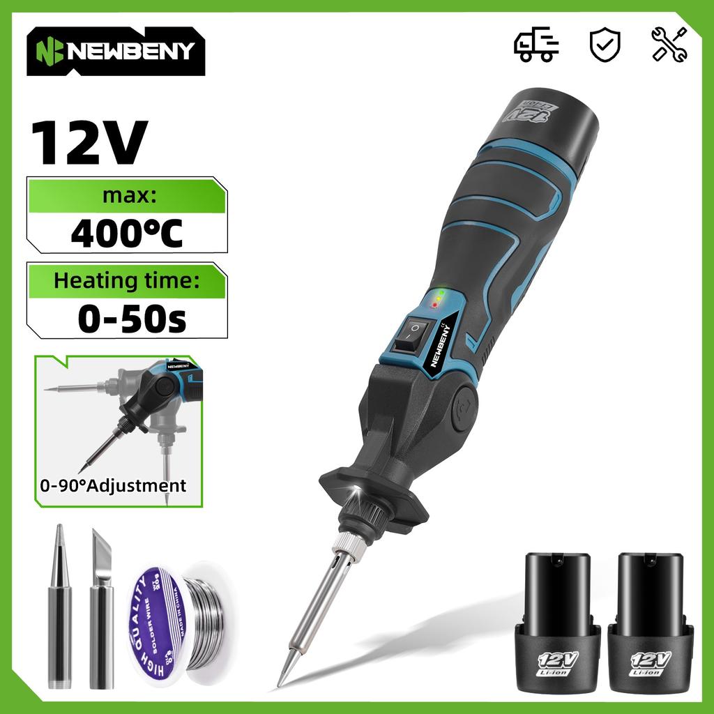 Newbeny 30W Electric Soldering Iron Gun Welder Hot Air Gun Heating Welding Machine 400℃ Adjustable Temperature For 12V Battery