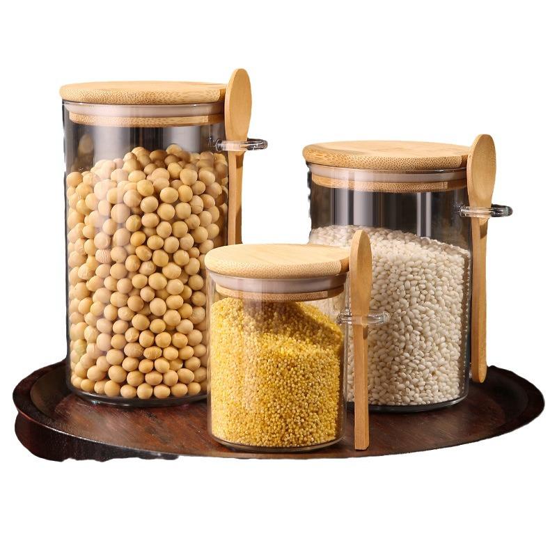 Großes Glasvorratsglas für Kaffeebohnen, Snacks, Vollkornprodukte, Trockenwaren und Tee