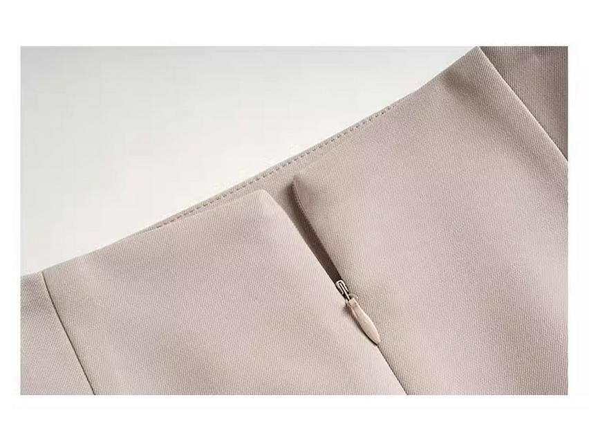 Women's Spring/Autumn 2024 High Waist Midi Pencil Skirt - Slimming A-Line Style