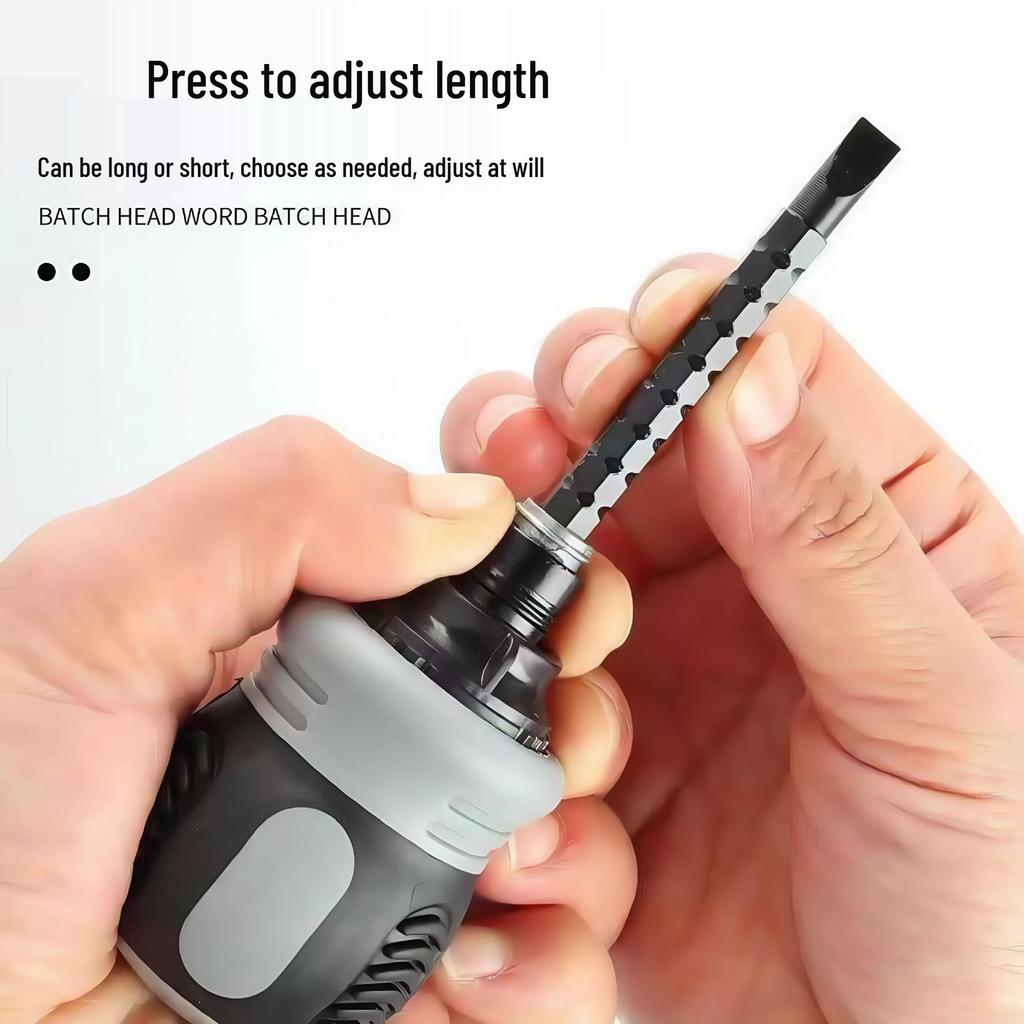 Semi-Automatic Telescopic Ratchet Screwdriver - Versatile and Labor-Saving Tool for Household Use