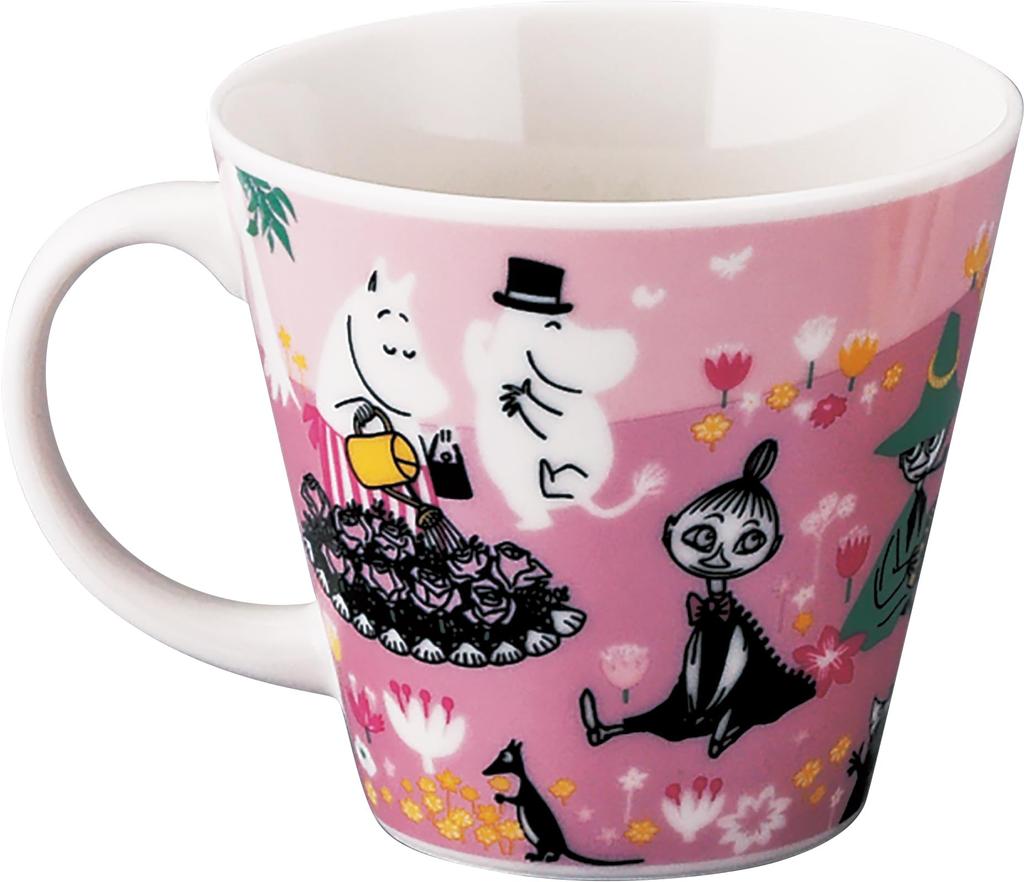 Yamaka Shoten MOOMIN "4 Seasons" Large Mug, 340ml, Diameter: Approx. 10 x 9cm, Spring, Birthday Gift, Goods, Tableware, Made in Japan, Pink, MM9601-11