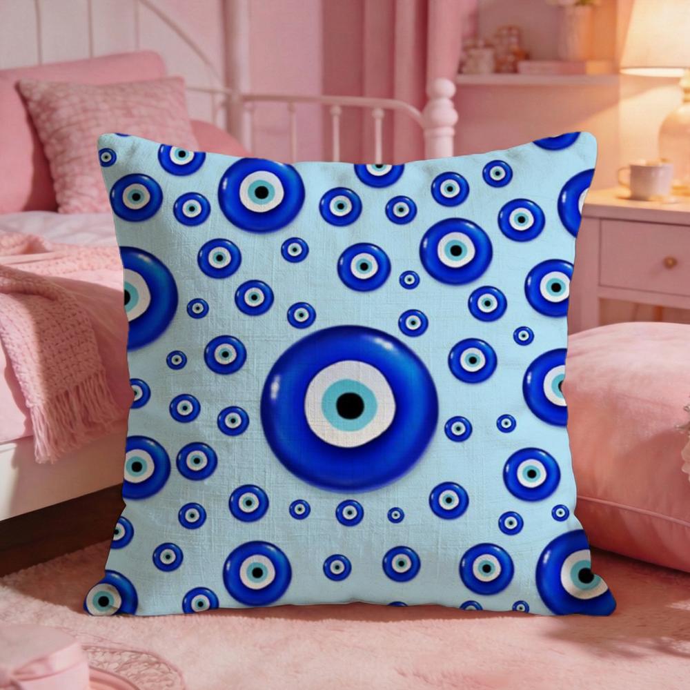 Symbol EEvil Eye Symbol Cushion Cover Premium Comfort Reversible Pillow Cove Two in One Design for Any Room  Car Interior