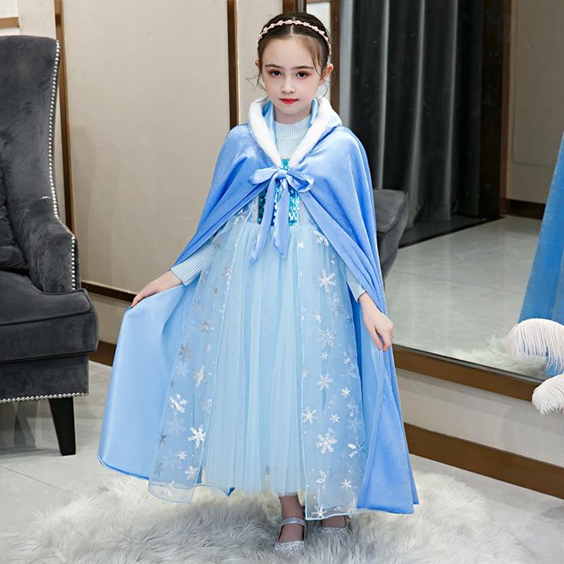 Princess Elsa Dress Women's Frozen Elsa Dress Children's Skirt Spring Sweater Birthday Dress