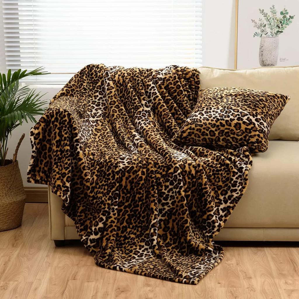 Blanket Trendy and Fashionable Leopard Print Blanket Is Warm and Soft Suitable for Gatherings Camping Dormitory Home