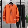 Spring Autumn Men's Suit Casual T-shirt + Shorts Suit Men's Tracksuit Solid Color Tracksuit Loose Suit