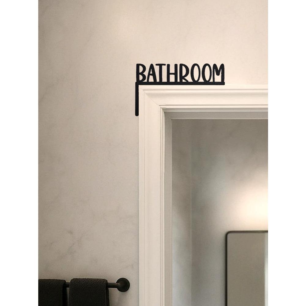 Metal Wall Sign Vintage Bathroom Door Hanger Modern Home Decor Indoor Directional Plaque
