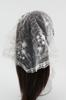 Elegant White Lace Embroidered Triangle Scarf with Floral Mesh for Wedding or Bridal Headdress