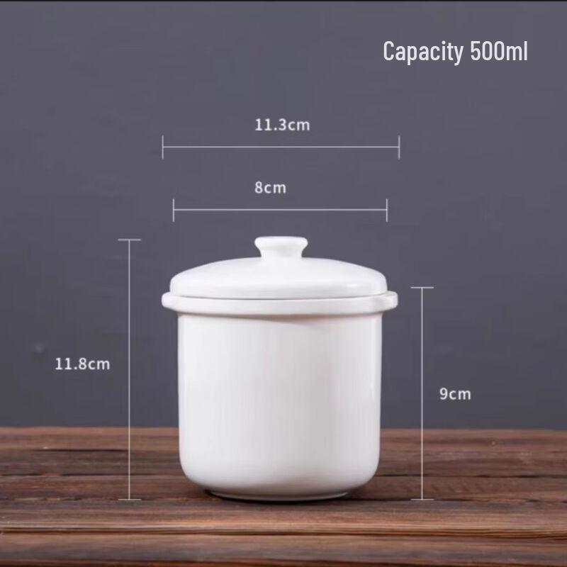 ZISIZ Ceramic Double Boiler Inner Pot & Lid Accessory Set