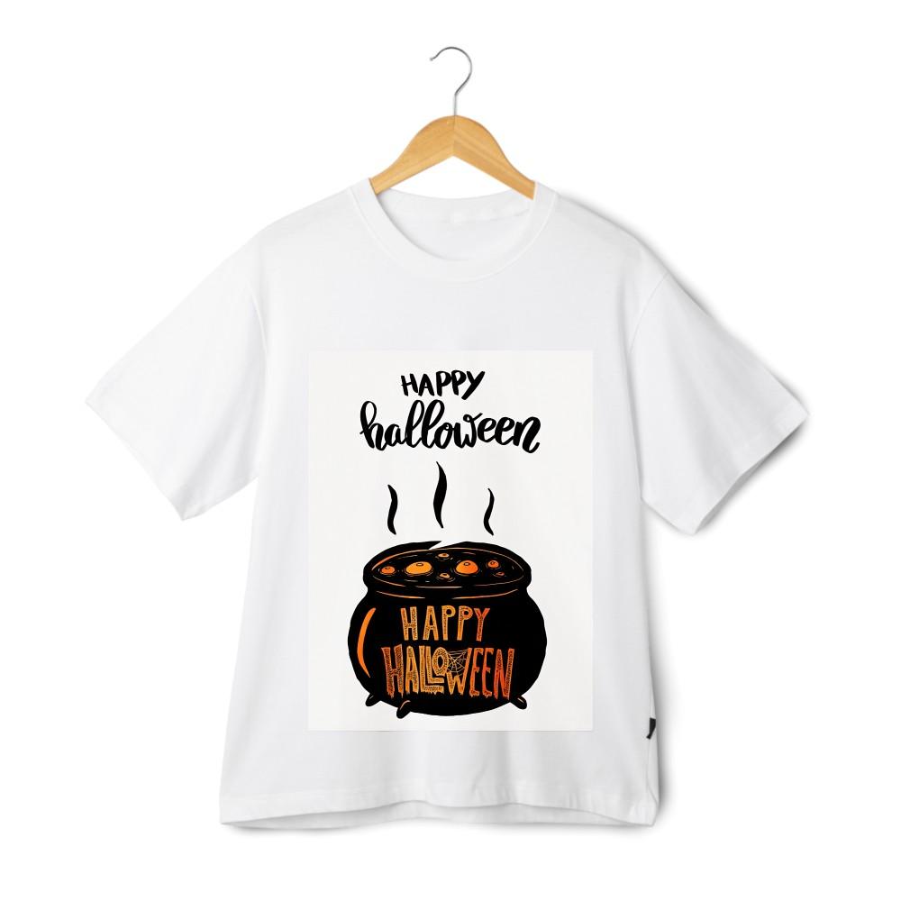 Halloween''Happy Halloween''Magic Cauldron Printed T-Shirt,Unisex Short-Sleeve Top