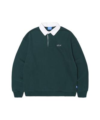 UCLA Collared Solid Rugby Sweatshirt [Green] (Uyalt21_66)