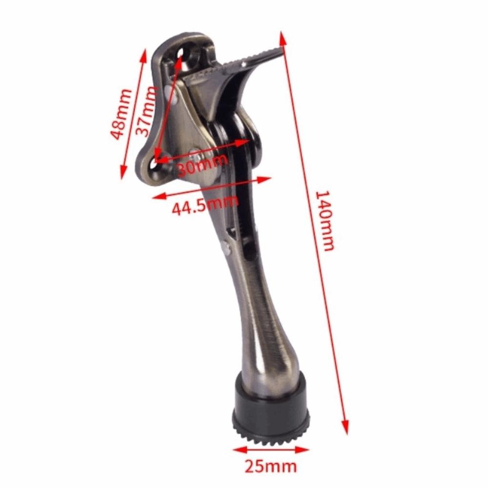 Kraftig dörrstopp i zinklegering, justerbar, enkel att installera, fotmanövrerad dörrstopp, hållbar pedal, nedtryckbar dörrstopp