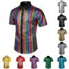 Retro Disco 70s Mens Sequin Dress Shirt With Polyester Fabric For Cosplay And Partywear