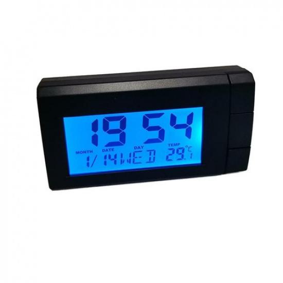 Car LCD Digital Display Clock Temperature 2 in 1 Auto Watch Thermometer Ornament