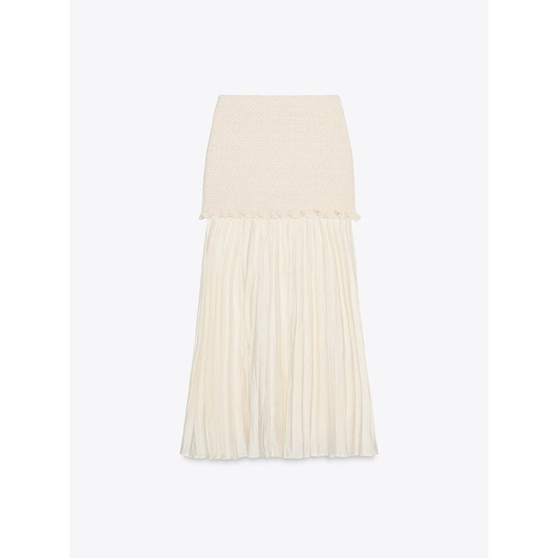 Za2025 Summer New Women clothes Wrap-around Style Top 4192043 712 Knitted Skirt 4192042 712