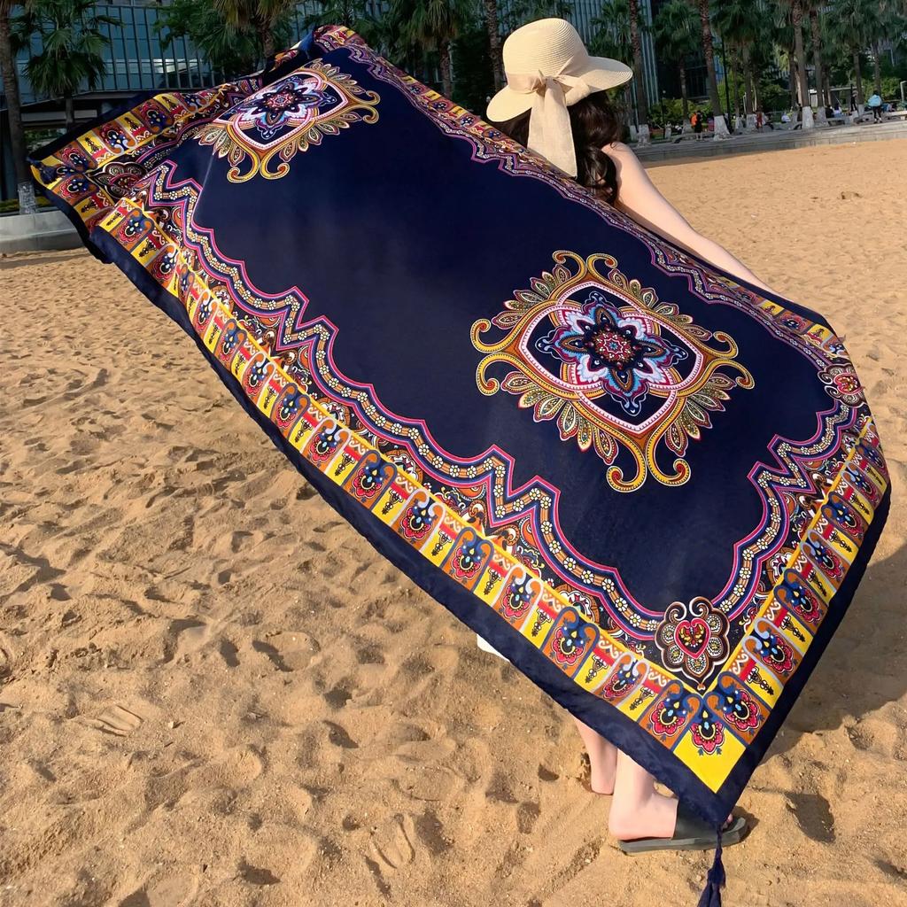90x180cm Bikini Bathing Swimwear Cover Up Sarong Wrap Scarf Twill Cotton Pareo Beach Cover-Ups Women Large Beach Dress
