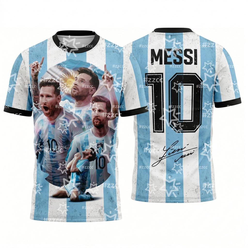 2026 Argentina Lionel Messi Numero 10 maglia da calcio Kit di allenamento Estate Sport T-shirt da uomo Abbigliamento per bambini Maglietta maglietta da ciclismo