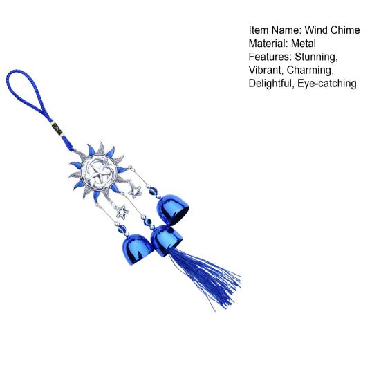 Yousheng Blue Evil Eyes Wind Chime for Outside Butterfly/Elephant/Tree/Sun/Hand Decorative Metal Bell Hanging Ornament for Home Garden Balcony